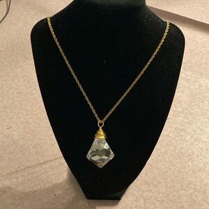 Gold and Crystal Pendant Necklace